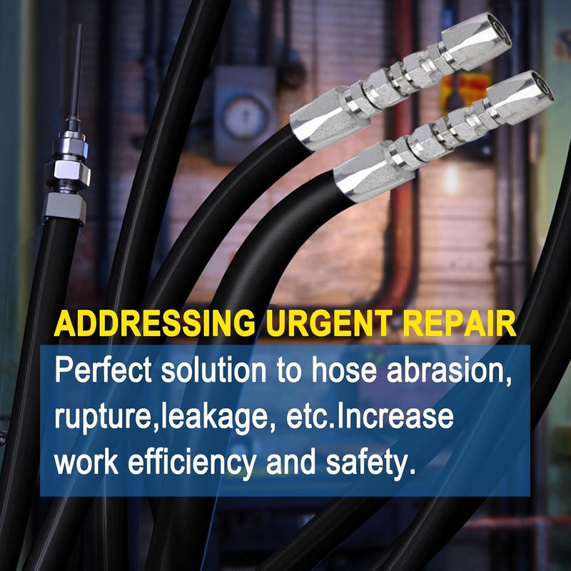 Legines 1/2'' Reusable Hydraulic Fittings, Size #08 Hydraulic Hose Repair Kit 4000PSI (2PCS) - Image 5